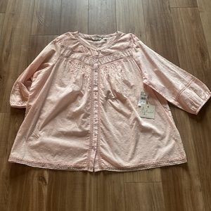 NEW WITH TAGS Caffe Marrakech Pink Detailed 3/4 Length Shirt